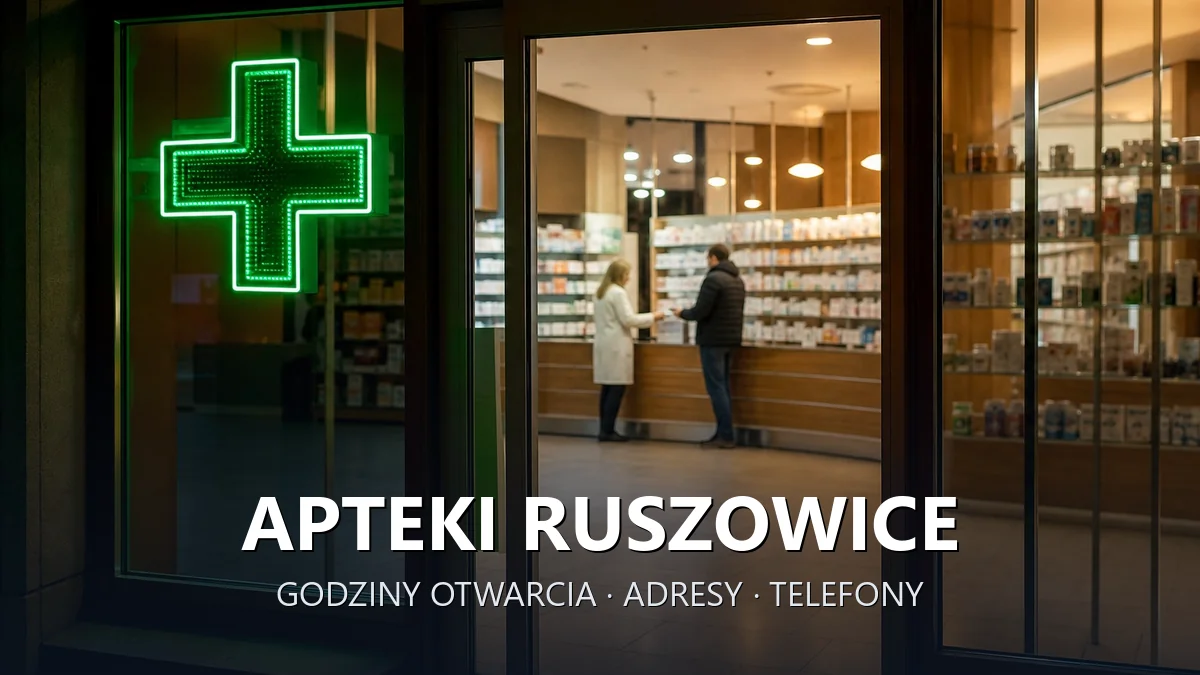Apteki Ruszowice, gmina Głogów, powiat głogowski - adresy, telefony, godziny otwarcia