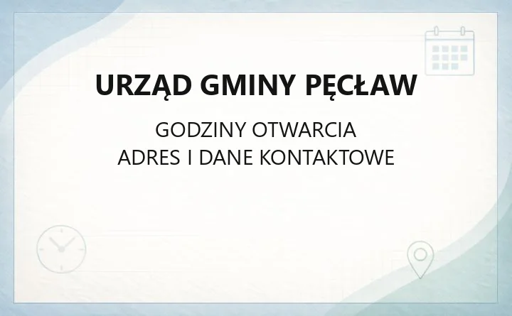 Urząd Gminy Pęcław - kontakt, godziny, sprawy do załatwienia