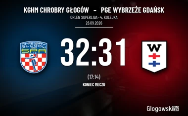 [PIŁKA RĘCZNA] ORLEN Superliga – KGHM Chrobry Głogów – PGE Wybrzeże Gdańsk 32:31. Gol do pustej bramki rozstrzygnął mecz
