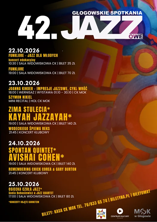 Grafika promocyjna wydarzenia 42. Głogowskie Spotkania Jazzowe