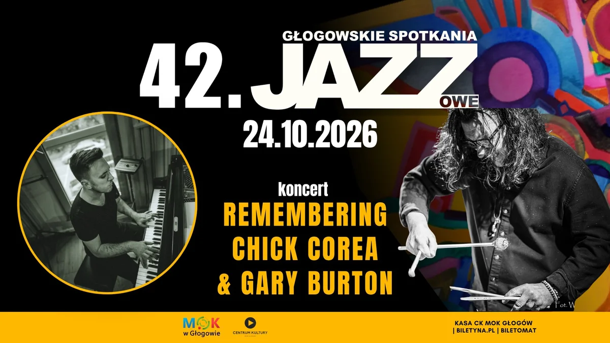Grafika promocyjna wydarzenia 42. Głogowskie Spotkania Jazzowe: jazzowy hołd