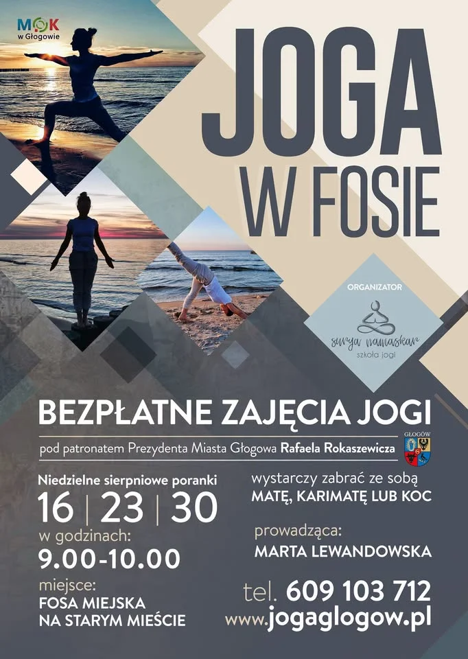 Grafika promocyjna wydarzenia Joga w Fosie – bezpłatne zajęcia