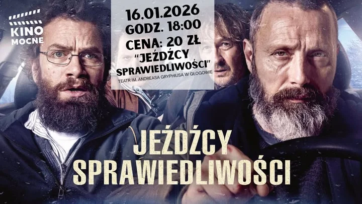 Grafika promocyjna wydarzenia KINO MOCNE „Jeźdźcy sprawiedliwości” — seans 16 stycznia 2026