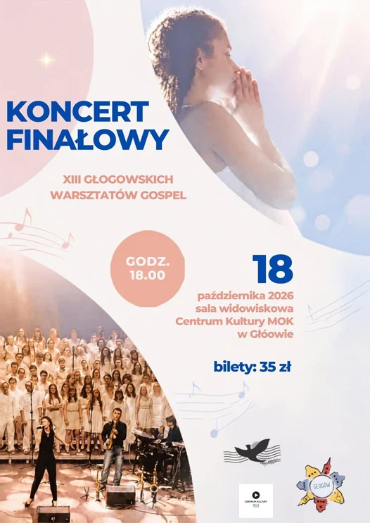 Grafika promocyjna wydarzenia Koncert finałowy XIII Głogowskich Warsztatów Gospel