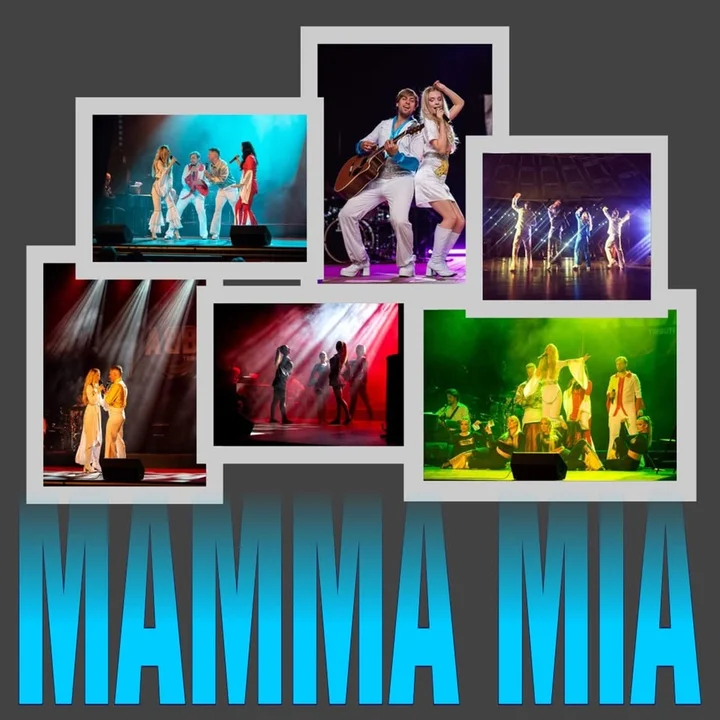 Obrazek przedstawia grafikę promocyjną wydarzenia Spektakl muzyczny MAMMA MIA! — koncert-tribute w Głogowie