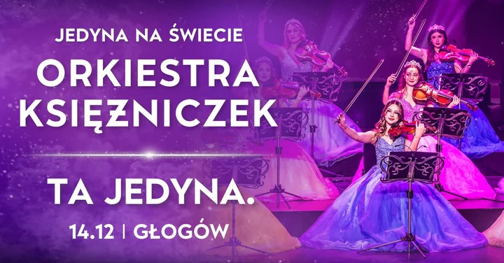 Obrazek przedstawia grafikę promocyjną wydarzenia Koncert wiedeński Orkiestry Księżniczek w MOK Głogów