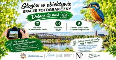 Grafika promocyjna wydarzenia Spacer fotograficzny w Głogowie