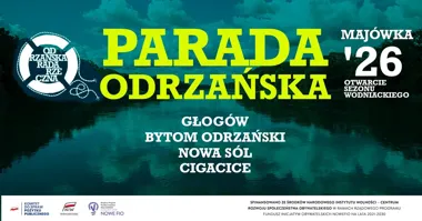 Grafika promocyjna wydarzenia Wodniacka majówka na środkowej Odrze. Rejsy, koncerty i atrakcje nad wodą