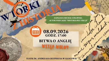 Grafika promocyjna wydarzenia „WTORKI Z HISTORIĄ” – Bitwa o Anglię w Głogowie