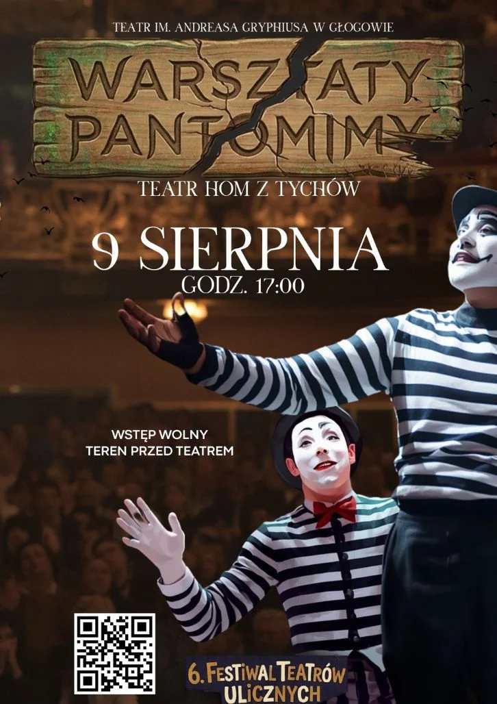 Grafika promocyjna wydarzenia Warsztaty pantomimy – Teatr HoM z Tychów