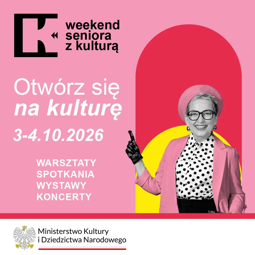 Grafika promocyjna wydarzenia „Weekend seniora z kulturą” w MAH
